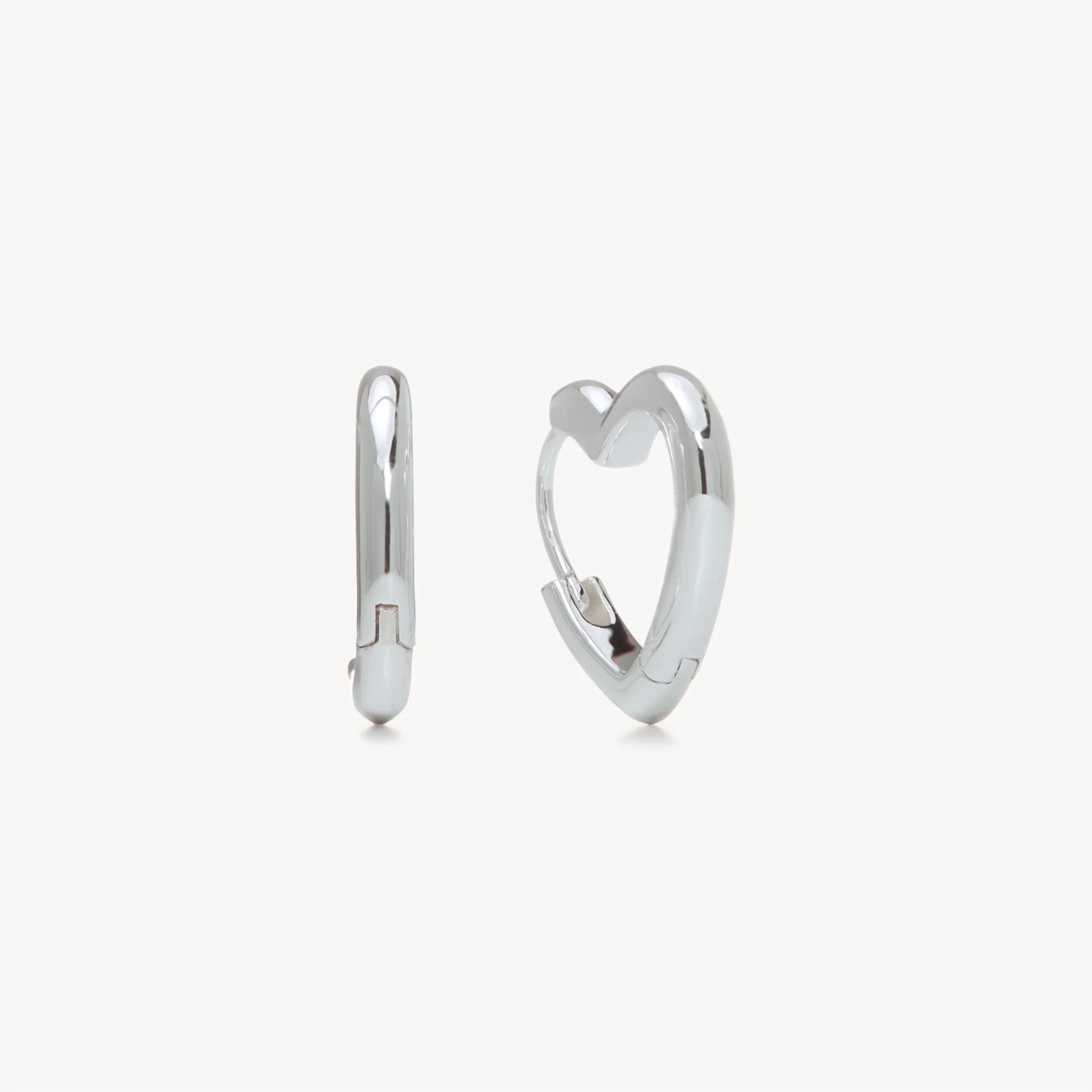 Heart Huggie Hoop Earrings - Image 4