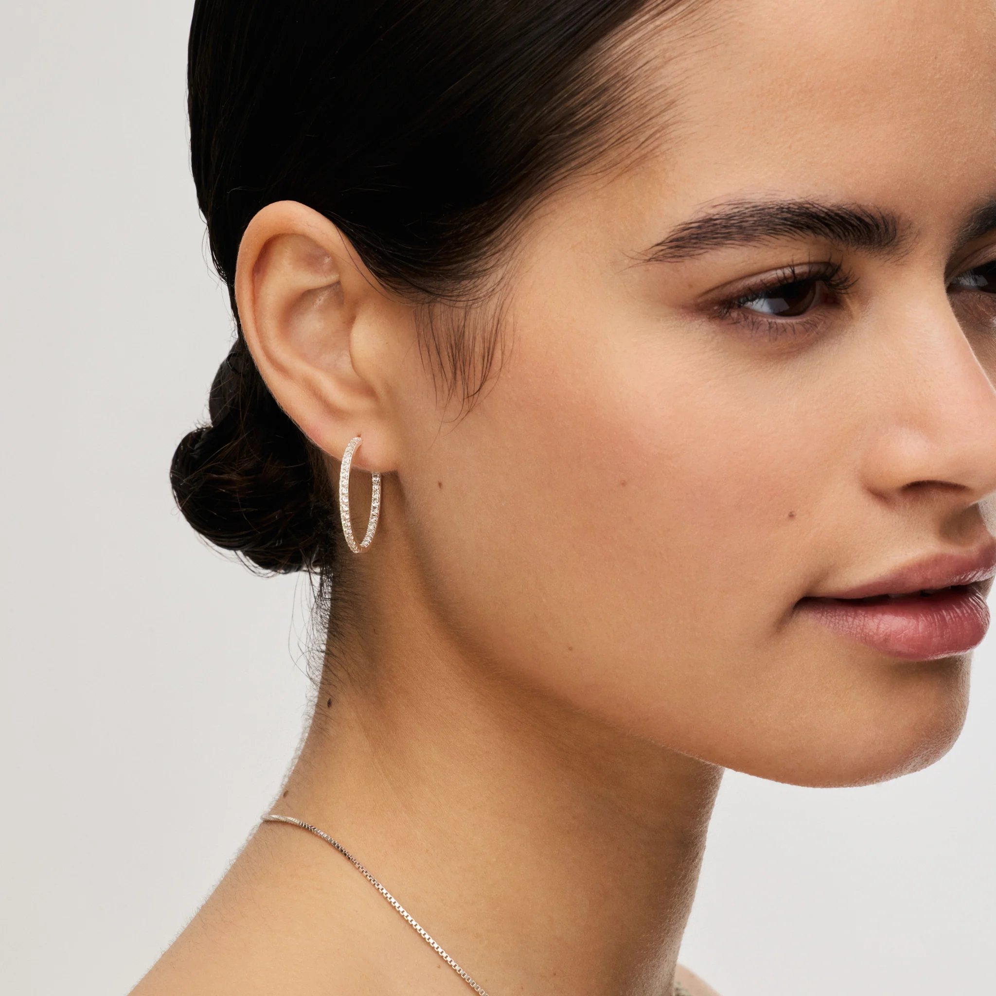 Medium Pavé Hoop Earrings - Image 10