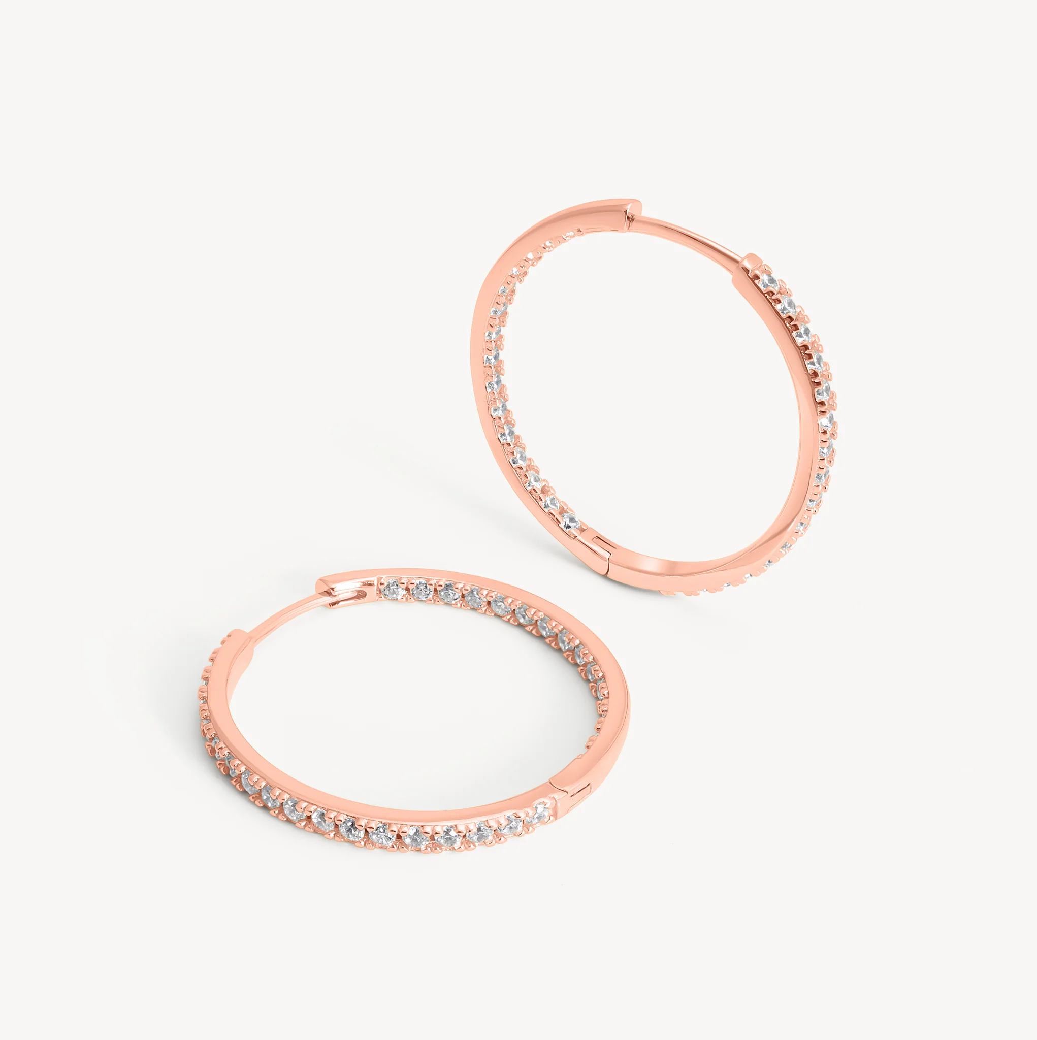 Medium Pavé Hoop Earrings - Image 8
