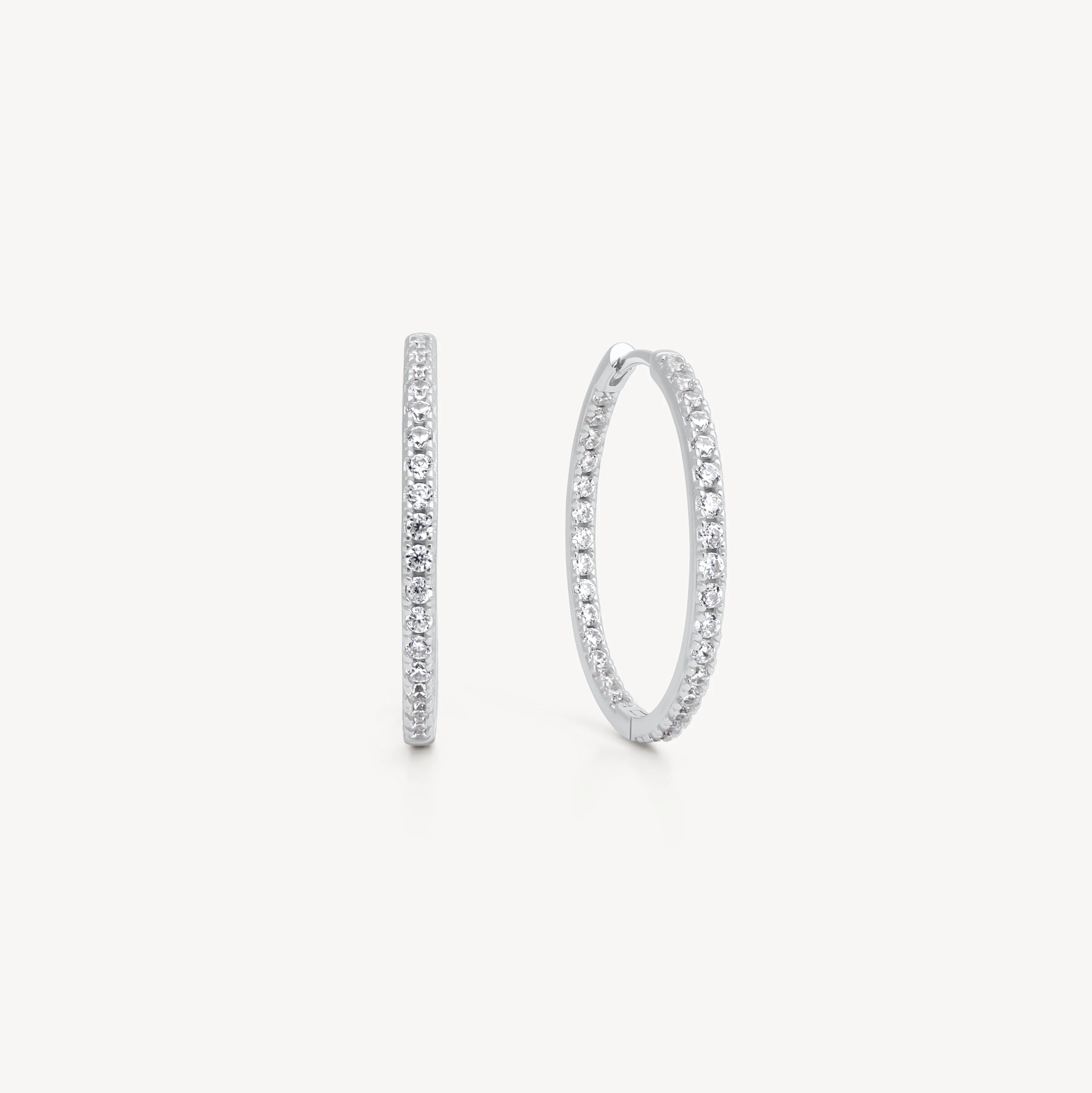 Medium Pavé Hoop Earrings - Image 9