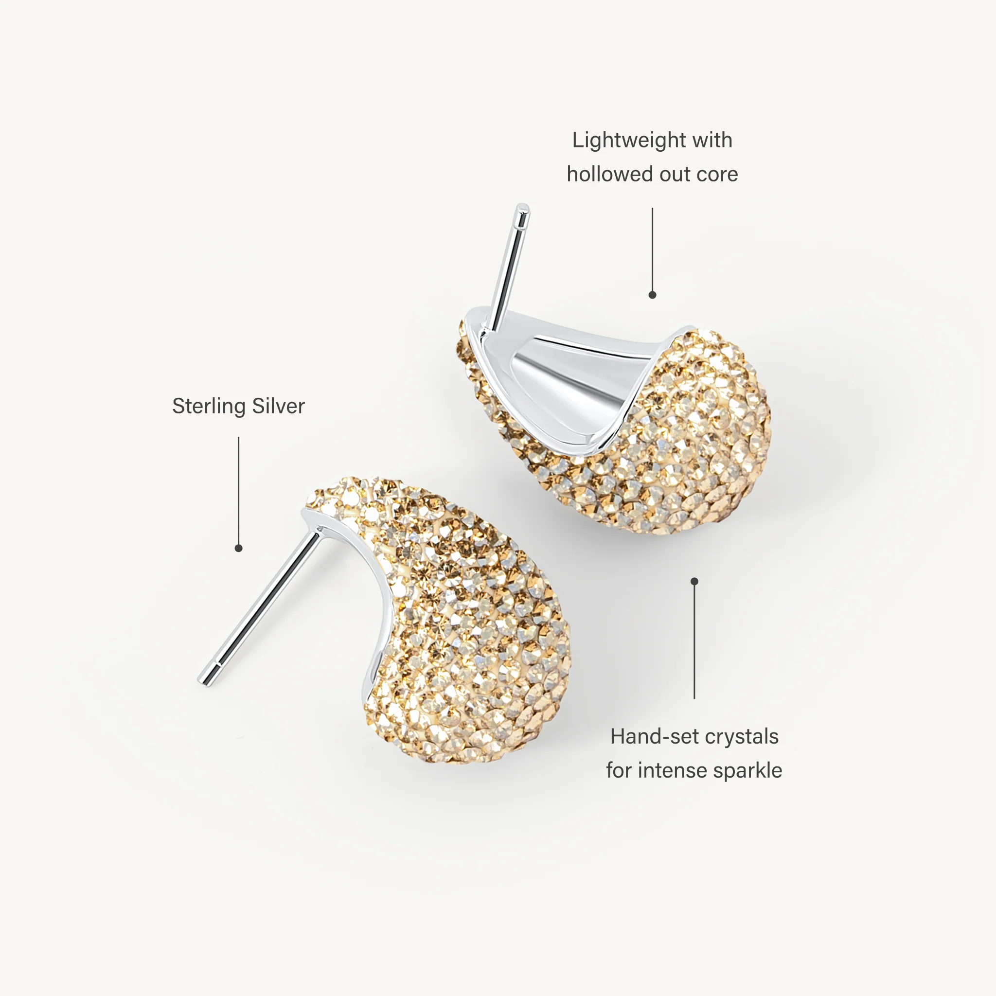 Mini Dream Puff Sparkle Stud Earrings - Image 3