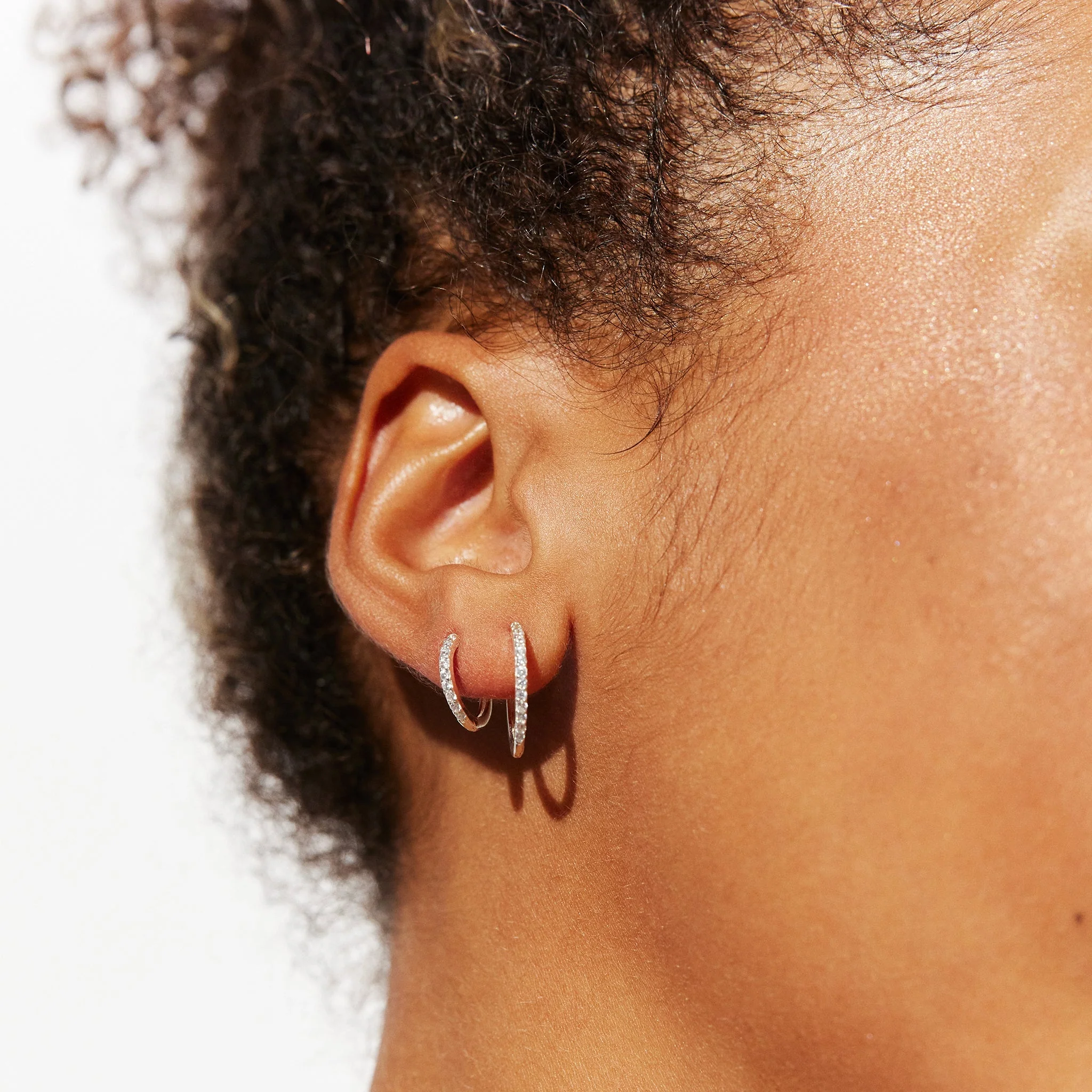 Small Pavé Hoop Earrings - Image 11