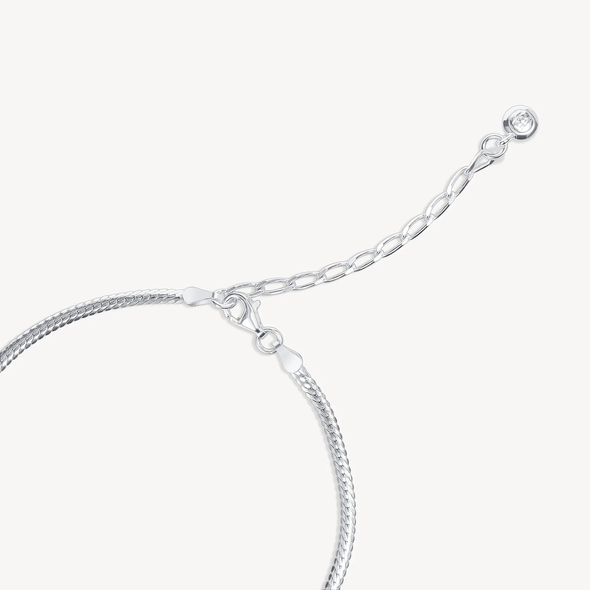 Thin Herringbone Chain Anklet - Image 6
