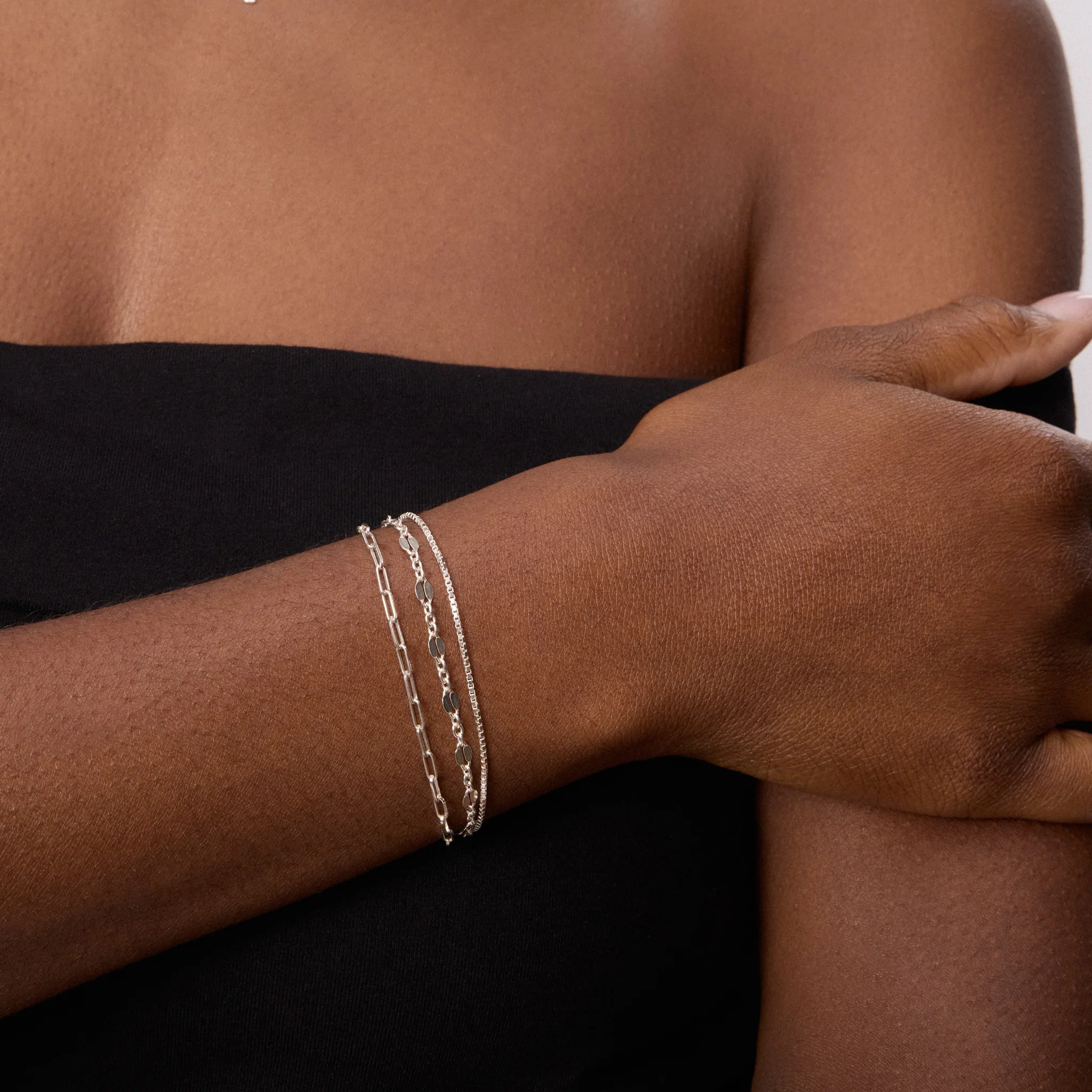 Chain Trio Strand Bracelet - Image 4